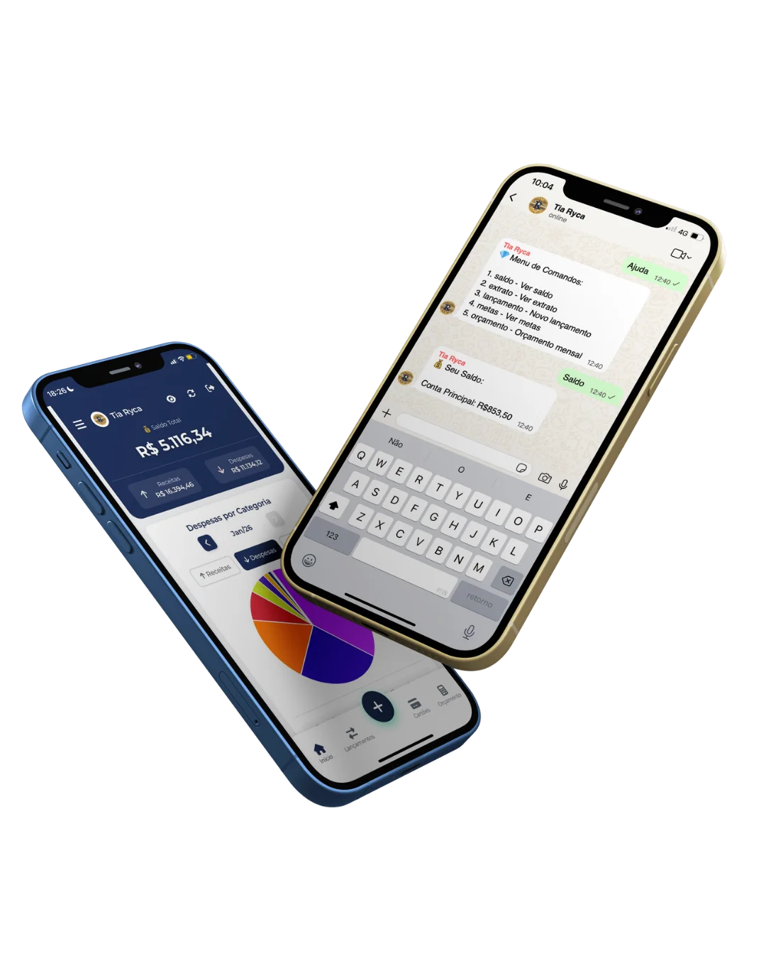 App Tia Ryca - Controle financeiro pelo WhatsApp